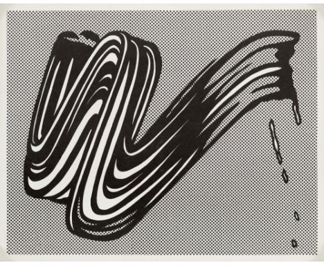 Roy Lichtenstein.  (1923 - 1997 New York). Brushstroke (Castelli Mailer). 1966. Offsetlithographie auf Velin. 20,3 x 25,8 cm 