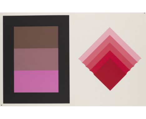 Konkrete Kunst Josef Albers (1888 Bottrop - 1976 New Haven)2 Farbserigraphien aus: Interaction of Color (Die Wechselbeziehung