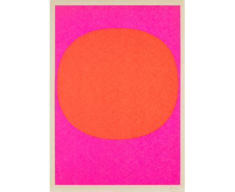 Rupprecht Geiger.  (1908 - 2009 München). Variation Runde Farbe III / leuchtrot warm auf leuchtrot kalt. 1968. Farbserigraphi