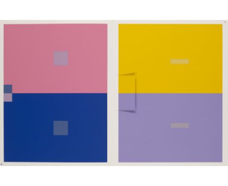 Konkrete Kunst Josef Albers (1888 Bottrop - 1976 New Haven)2 Farbserigraphien aus: Interaction of Color (Die Wechselbeziehung