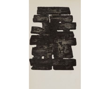 Informel Pierre Soulages (1919 Rodez - 2022 Nimes)o.T. Lithographie auf Velin. 14,5 x 9,5 cm (19,3 x 10,9 cm). Verso mit typo