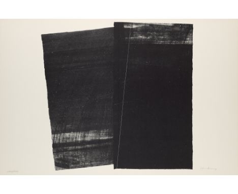 Hans Hartung.  (1904 Leipzig - 1989 Antibes). Farandole. 1971. Lithographie auf Velin. Ca. 45,5 x 47 cm (59,5 x 86,5 cm). Sig