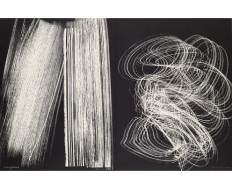 Hans Hartung.  (1904 Leipzig - 1989 Antibes). Farandole. 1971. Lithographie auf Velin. 59,5 x 86,5 cm. Signiert und römisch n