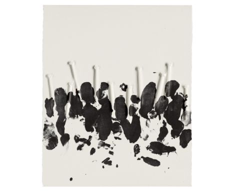 Günther Uecker.  (1930 Wendorf). 1 Lithographie mit Prägedruck aus: Kein Fehler im System. 1978. Auf schwerem Velin. 14 x 18 