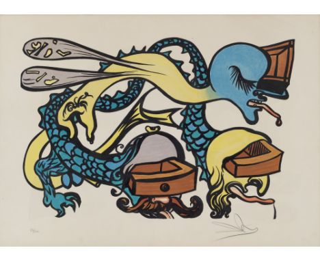 Salvador Dalí.  (1904 - 1989 Figueras). Idra a tre Testa aus: Les Vitraux. 1973. Farblithographie auf Arches-Velin (mit WZ). 