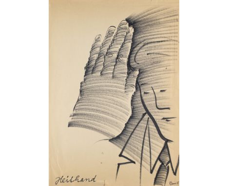 Deutsche Nachkriegsmoderne Bernhard Johannes Blume (1937 Dortmund - 2011 Köln)Heilhand. 1975. Faserstift in Schwarz auf dünne