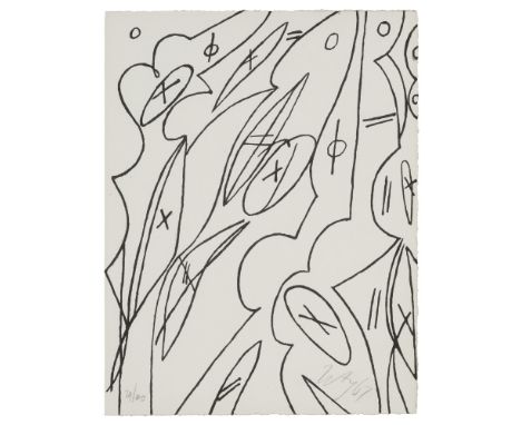 Deutsche Nachkriegsmoderne Ernst Wilhelm Nay (1902 Berlin - 1968 Köln)o.T. (Komposition in Schwarz). 1967. Lithographie auf V