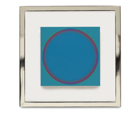 Lothar Quinte.  (1923 Neisse - 2000 Wintzenbach (Frankreich)). Corona Türkis. 1973. Farbserigraphie auf leichtem Velinkarton.