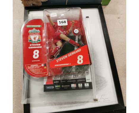 STEVEN GERRARD JOBLOT TO INCLUDE PENCIL DRAWING, SOCCERSERIE FIGURE IN BOX, LAST EVER AWAY MATCH PROGRAMME &amp; TICKET STUB