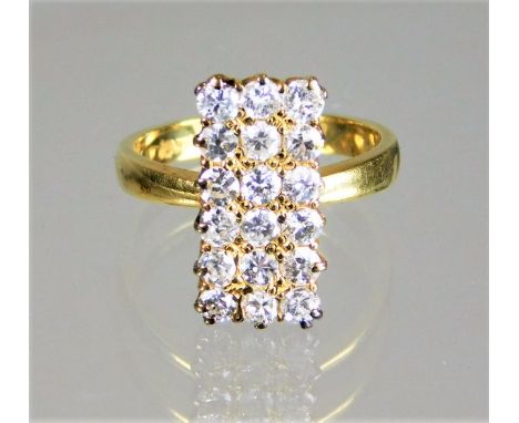 A 1920's art deco 18ct gold diamond ring with approx. one carat diamonds 4.4g size K