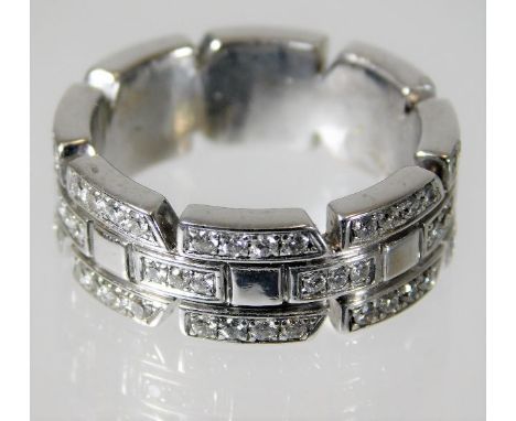An 18ct gold Cartier style full eternity ring set with diamond 12g size N
