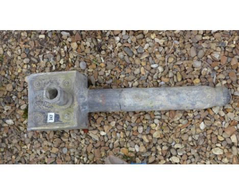An antique lead rainwater hopper decorated with classical figures - Height 68cm