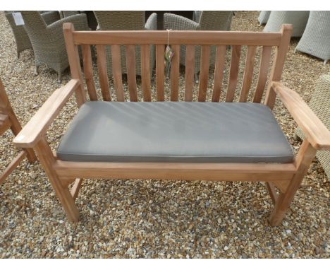 A Bramblecrest teak bench and cushion
