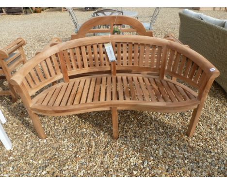 A Bramblecrest teak banana bench
