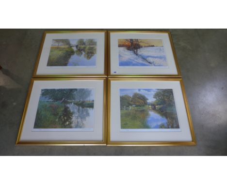 Four Graham Petley Limited Edition prints - The Four Seasons - 33cm x 41cm - 162 of 950 - signed to margin - good condition, 
