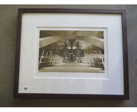 A Limited Edition print entitled Lowry bridge 225/95 by Harry Brioche, signed  - 26cm x 40cmCondition report: In good conditi