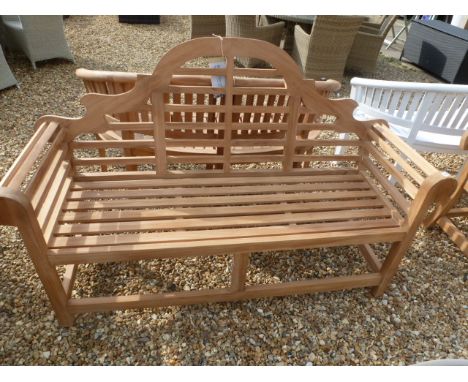 A Bramblecrest teak Lutyens bench