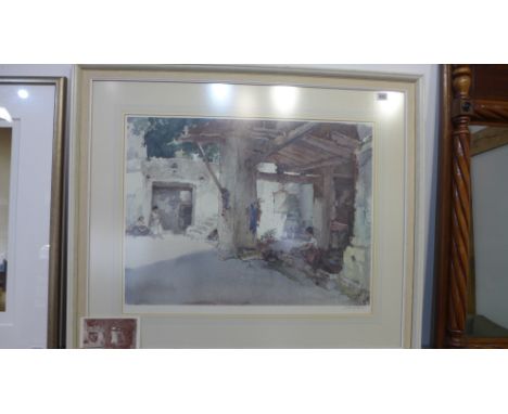 Sir William Russell Flint - Medici Society Collotype print Limited Edition - signed in pencil to the margin Conversation, St 