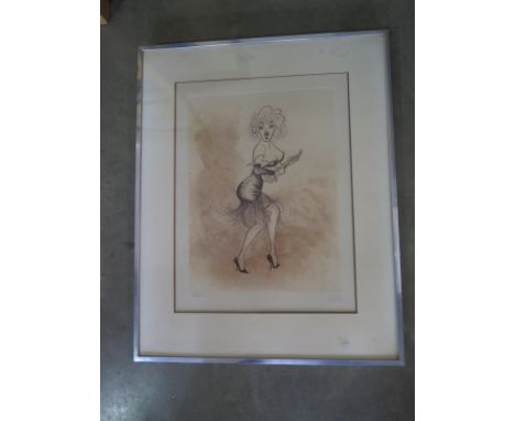 AL Hirschfeld - A framed Limited Edition print of Marilyn Monroe - numbered 148 of 150 - framed and glazed - image size 46cm 