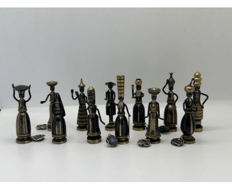 Collection of Twelve Vintage Hans Teppich Judaica Biblical Bronze Figurines. 