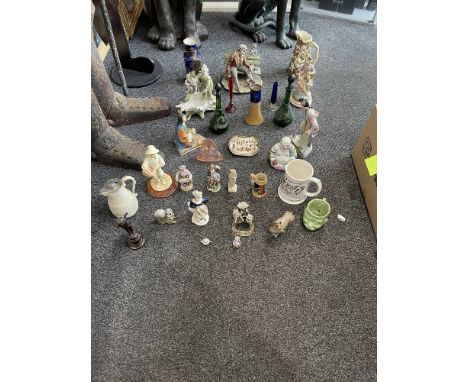 Lot To Include Assorted Ceramic Figurines and Other. 