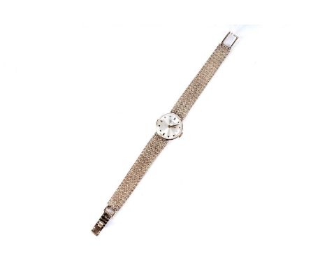 A Vertex Revue 9ct yellow gold cased lady's manual wind cocktail wristwatch, the silvered dial with baton hour markers, on 9c