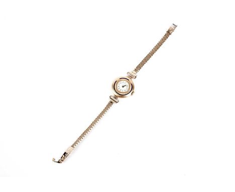 An Asperey 18ct gold cased lady's manual wind cocktail wristwatch, the Arabic dial signed "Asperey", within guilloche enamell