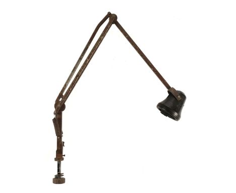 * Bomber Command. A WWII Navigator's angle poise lamp by Herbert Terry &amp; Co, Redditch, a type used in Lancaster and Welli