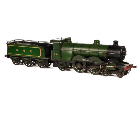 * Model Locomotive. An impressive scale model of a GNR locomotive, finely constructed in metal with green and black livery, 6