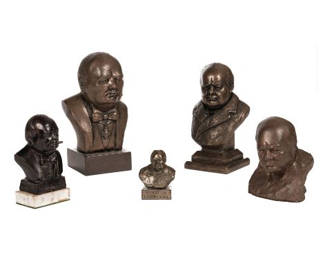 * Churchill (Winston Spencer). A collection of composite bronzed busts, including a composite bronze of Churchill after R.A. 