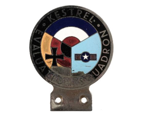 * Car Badge. Kestrel Evaluation Squadron Car Badge, circa 1950s/60s, a rare early post-war car badge for the NATO Combined Fo