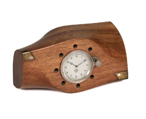 * Propeller. An inter-war Pobjoy propeller clock c.1937, made from a laminated two blade mahogany propeller, the boss stamped