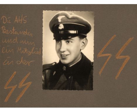 * Hitler Youth. A photograph album entitled 'Meine zeit under AHS Dresden' 1940-1942, with a pencilled swastika beneath penci