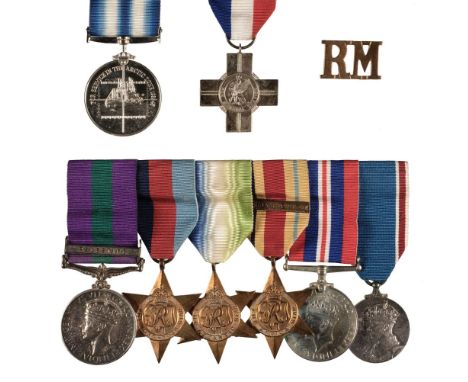 * A WWII group of seven to Marine C.A. Oxtoby, Royal Marines General Service 1918-62, G.VI.R., one clasp, Palestine 'Marine .