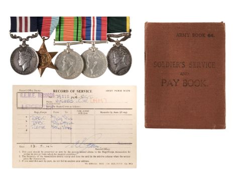 * A WWII MM group to Driver C.W. Hughes, Royal Army Service Corps who received his award when driving the Colonel's car he ra