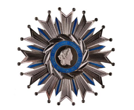 * France. Order of the National Merit, Grand Officer's breast star, silver and enamel, 90mmQty: (1)