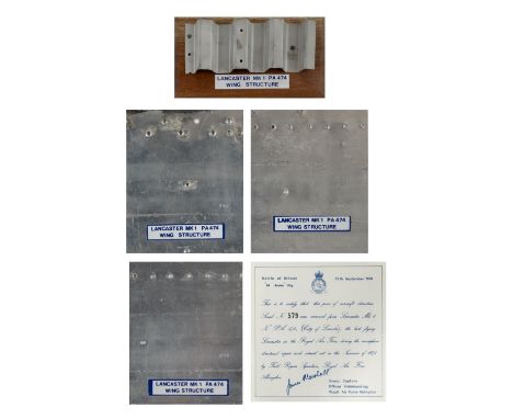 * Battle of Britain. Lancaster Mk1 PA 474 (City of Lincoln) aluminium aircraft wing structures, comprising three wing structu