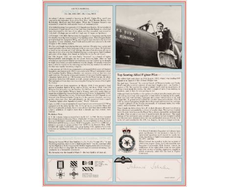 * Royal Air Force - Fighter Pilots of World War II. A complete set of 27 individually signed printed profile cards by various