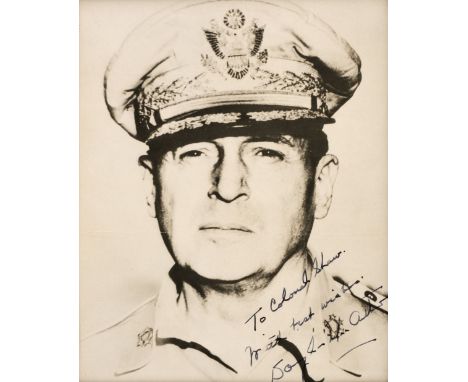 * Autographs. A copied photograph signed by General Douglas MacArthur, inscribed in black ink 'To Colonel Shaw with best wish