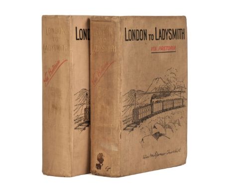 Churchill (Winston Spencer). London to Ladysmith via Pretoria, 1st edition, London: Longmans, Green and Co., 1900, 3 folding 