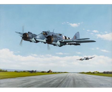 * Jones (R, 20th century). Spitfire, 1982, oil on board, signed and dated lower left, 71 x 61cm, framed together with Aspinal