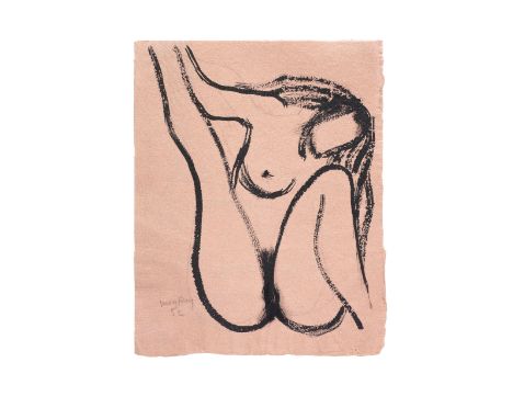 MAN RAY (1890-1976)La vierge signed and dated 'Man Ray 52' (lower left)brush, India ink and pencil on pink paper31.8 x 25.2cm