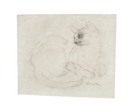 LÉONARD TSUGUHARU FOUJITA (1886-1968)Chat signed 'Foujita' (lower right)pencil on tracing paper21.7 x 25.9cm (8 9/16 x 10 3/1
