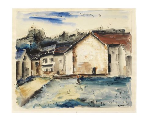 MAURICE DE VLAMINCK (1876-1958)Village signed 'Vlaminck' (lower right)gouache, watercolour, brush and India ink on paper49 x 