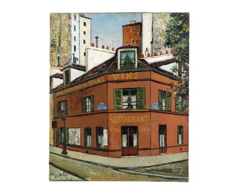 MAURICE UTRILLO (1883-1955)Le restaurant 'Aux Vignobles de France' signed and dated 'Maurice, Utrillo, V, 1922,' (lower left)