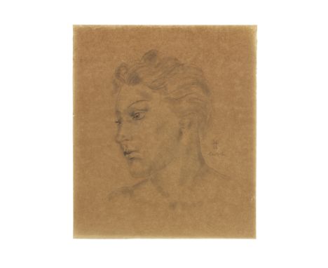 LÉONARD TSUGUHARU FOUJITA (1886-1968)Portrait de jeune femme signed 'Foujita' and further signed in Japanese (centre right)pe