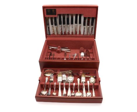 A silver-plated canteen of flatware 20th century, Dubarry pattern, by Arthur Price of Sheffield, for ten ten settings, compri