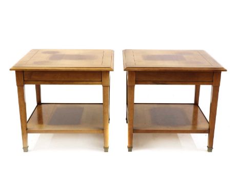 A pair of Grange occasional tables each of square form, with tapering supports and stretcher shelf,60cm square56cm high (2)Co