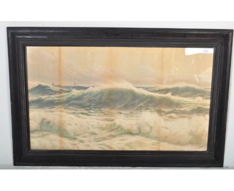 After Rudolf Widing (1852 - 1910) - A Swedish stormy seascape being signed by the artist to the corner and marked IMPR IDUN S
