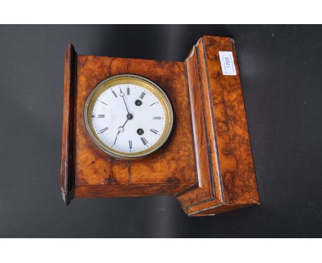 Walnut mantel striking clock circa 1830, the enamelled dial inscribed A.B. Savory, Cornhill, 19257 on a brass, eight day move